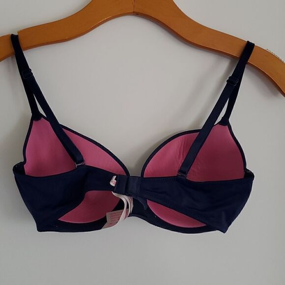 PINK Victoria's Secret Wear Everywhere Lightly Lined T-Shirt Bra Blue Size 32D - Picture 3 of 12